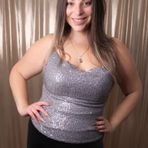 Roman Silver Sequin Top